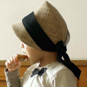 飾りリボンの麦わら帽子　kubomi（クボミ）