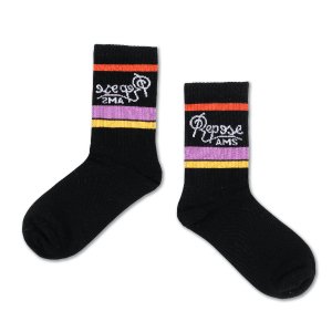 <img class='new_mark_img1' src='https://img.shop-pro.jp/img/new/icons20.gif' style='border:none;display:inline;margin:0px;padding:0px;width:auto;' />30%OFF SPORTY SOCKS / BLACK LOGO MULTISTRIPE / REPOSE AMS 22AW
