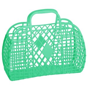 <img class='new_mark_img1' src='https://img.shop-pro.jp/img/new/icons14.gif' style='border:none;display:inline;margin:0px;padding:0px;width:auto;' />Retro Basket / large / green / Sun jellies