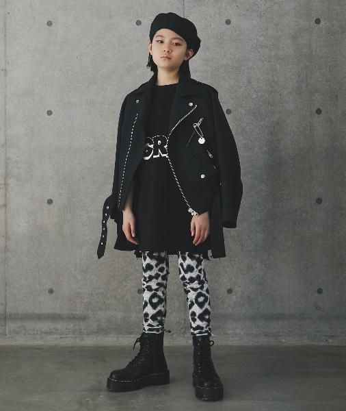 23区　大きいサイズ44 ブラック スタジャン ウールレザー 0000250582007.jpg