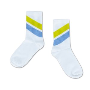 <img class='new_mark_img1' src='https://img.shop-pro.jp/img/new/icons14.gif' style='border:none;display:inline;margin:0px;padding:0px;width:auto;' />SPORTY SOCKS / diagonal stripe white  / REPOSE AMS 24ss
