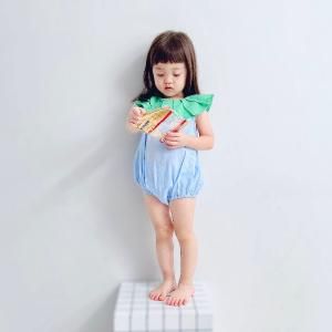 <img class='new_mark_img1' src='https://img.shop-pro.jp/img/new/icons14.gif' style='border:none;display:inline;margin:0px;padding:0px;width:auto;' />babyfrankygrow ե󥭡 / Pleats Collar Rompers Dyed GREEN-L.BLUE