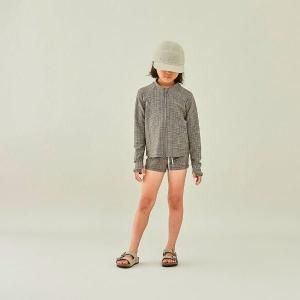 25ssMOUN TEN. ޥƥ / mini check swim rash guard  khaki check