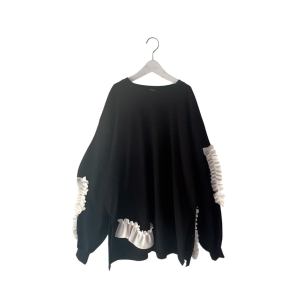 <img class='new_mark_img1' src='https://img.shop-pro.jp/img/new/icons14.gif' style='border:none;display:inline;margin:0px;padding:0px;width:auto;' />2025awfrankygrow ե󥭡/ VARIOUS MESH FRILL L/S TEE  F2 / BLACK