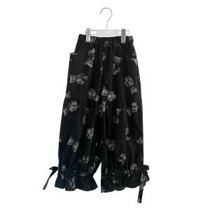 <img class='new_mark_img1' src='https://img.shop-pro.jp/img/new/icons14.gif' style='border:none;display:inline;margin:0px;padding:0px;width:auto;' />25awFrankygrow ե󥭡 / GRAFFITIED BEAR GATHERED PANTS / BLACK
