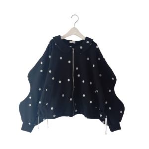 <img class='new_mark_img1' src='https://img.shop-pro.jp/img/new/icons14.gif' style='border:none;display:inline;margin:0px;padding:0px;width:auto;' />ͽ25awFrankygrow ե󥭡 / DOTS SWEAT ZIP JACKET / BLACK-WHITE DOTS