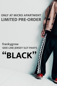 <img class='new_mark_img1' src='https://img.shop-pro.jp/img/new/icons14.gif' style='border:none;display:inline;margin:0px;padding:0px;width:auto;' />MICRO LIMITED PRE-ORDERFrankygrow ե󥭡 / SIDE LINE JERSEY SLIT PANTS 