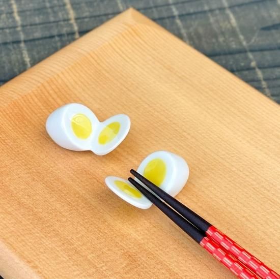 ゆで卵 箸置き 有田焼 - 梅陶器