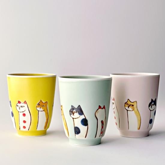 マット猫 コップ 肥前吉田焼