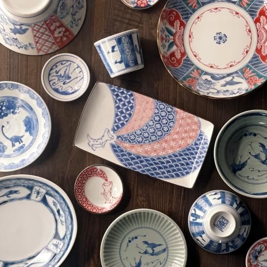 大人気新作 竜山水 江戸っ子恐竜 銘々皿 日本の伝統と恐竜の | 工芸品