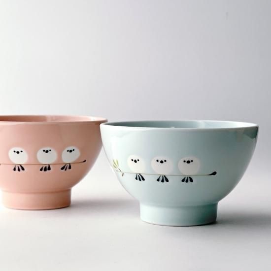 シマエナガ 飯碗（全2色） | 雪の妖精シマエナガの飯碗 - 梅陶器