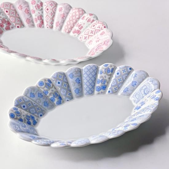 花離宮 楕円皿 大 | 格調高い新しい和のデザイン - 梅陶器