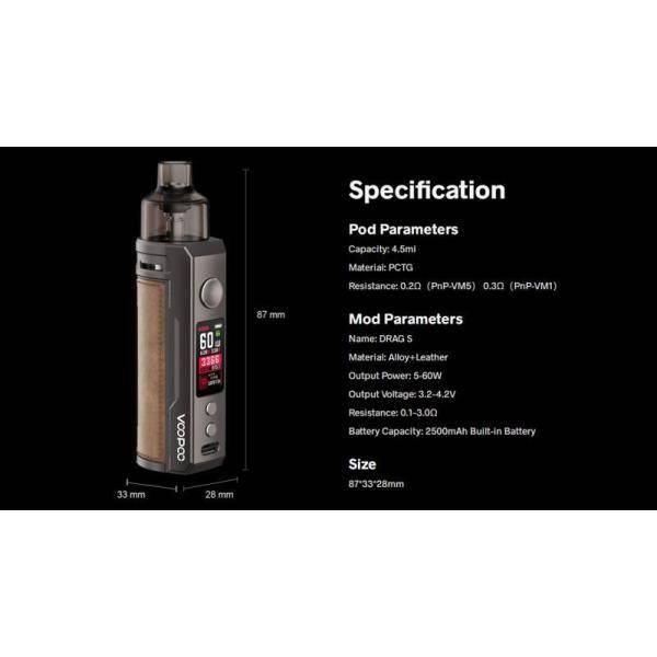 �֡��ס� Voopoo Drag S 60W �ɥ饰���� ��åɥݥå� �Żҥ��Х� 2�������ʥå�