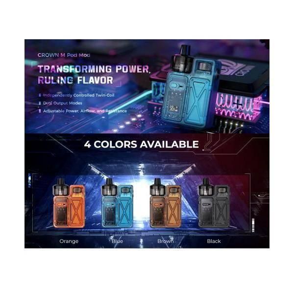 �桼������ Uwell ���饦�� Crown M �ݥåɥ�åɥ��å� 1000mA  �֥�å�