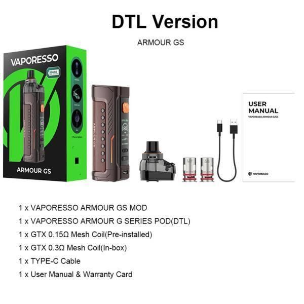 Vaporesso Armour GS �٥ݥ�å������ޡ� �ݥå� 80W ���å� ���� �֥饦��