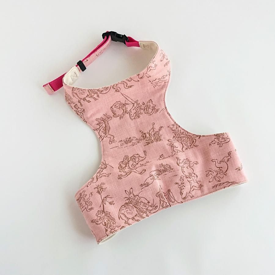 わんちゃんの熱中症対策/冷え冷えクールエプロン/鳥獣戯画/桃色