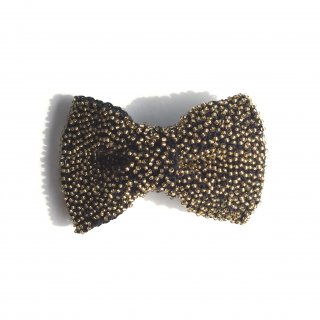 Beads knit bow tie<br>/BlackGold
