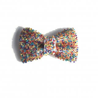 Beads knit bow tie<br>/WhiteMix