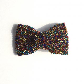 Beads knit bow tie<br>/BlackMix