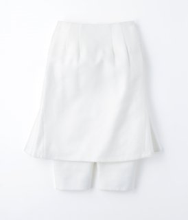 Waffle TweedBack Flare Skirtpants<br/>/White 