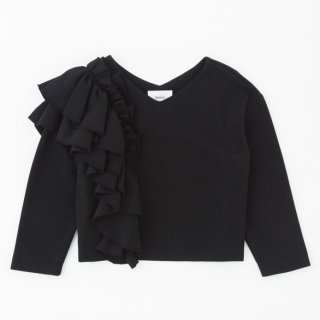 Frill pullover<br/>/Black