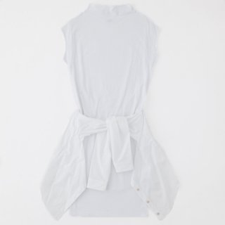 Wrap shirt onepiece dress<br/>/White