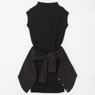 Wrap shirt onepiece dress<br/>/Black