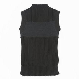Random rib knit tank top<br/>/Black