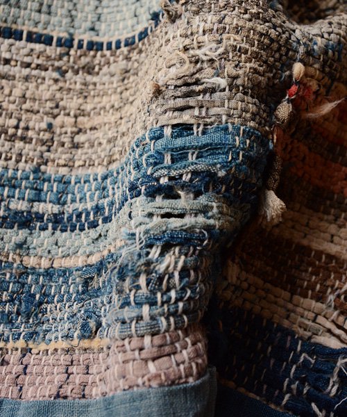 裂き織り 藍染 襤褸 古布 ジャパンヴィンテージ 明治時代 | FUNS 