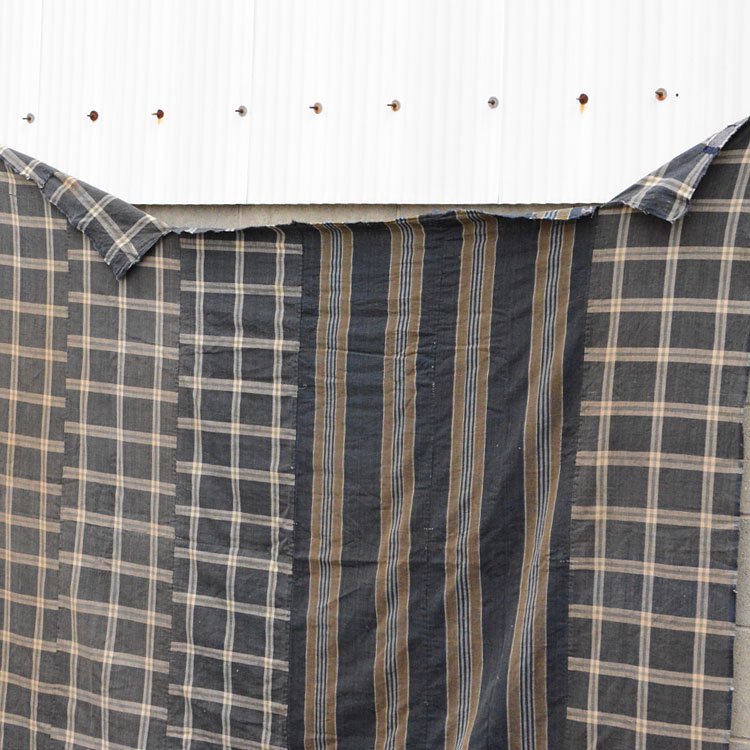 古布 藍染 クレイジーパターン つぎはぎ 襤褸 ジャパンヴィンテージ 布団皮 | FUNS | Japanese Fabric Vintage