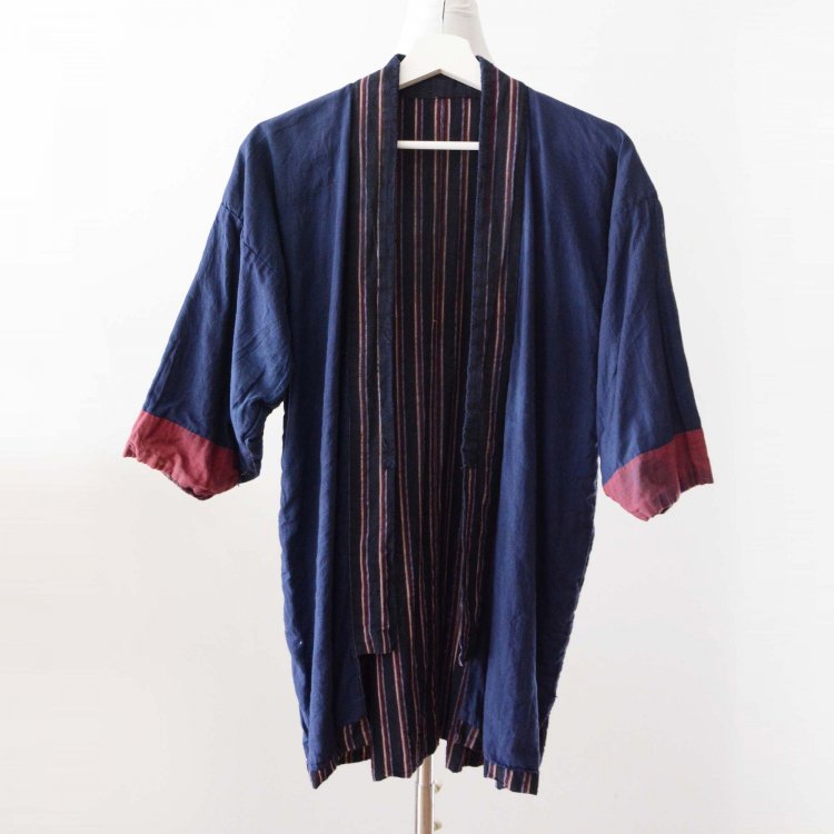  野良着 古着 木綿 縞模様 着物 ジャパンヴィンテージ 30〜40年代 | Noragi Jacket Cotton Stripe Kimono Japan Vintage 30〜40s