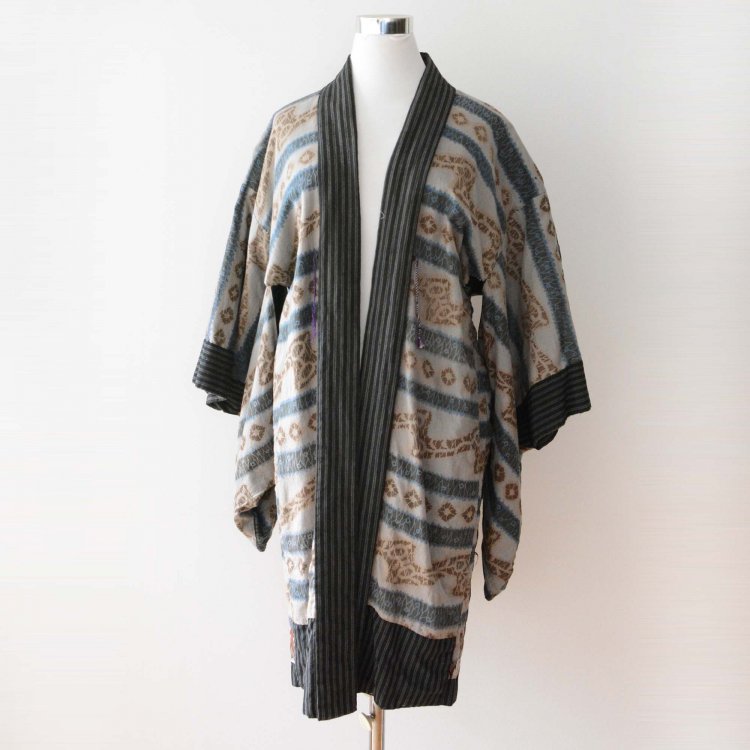  羽織 着物 裏勝り 縞模様 ジャパンヴィンテージ 30〜40年代 | Haori Jacket Kimono Japanese Vintage Uramasari 30s 40s