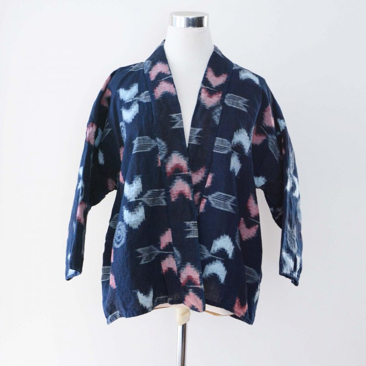  野良着 藍染 矢絣 着物 木綿 ジャパンヴィンテージ 昭和 | Noragi Jacket Men Kasuri Fabric Indigo Kimono Japan Vintage Cotton