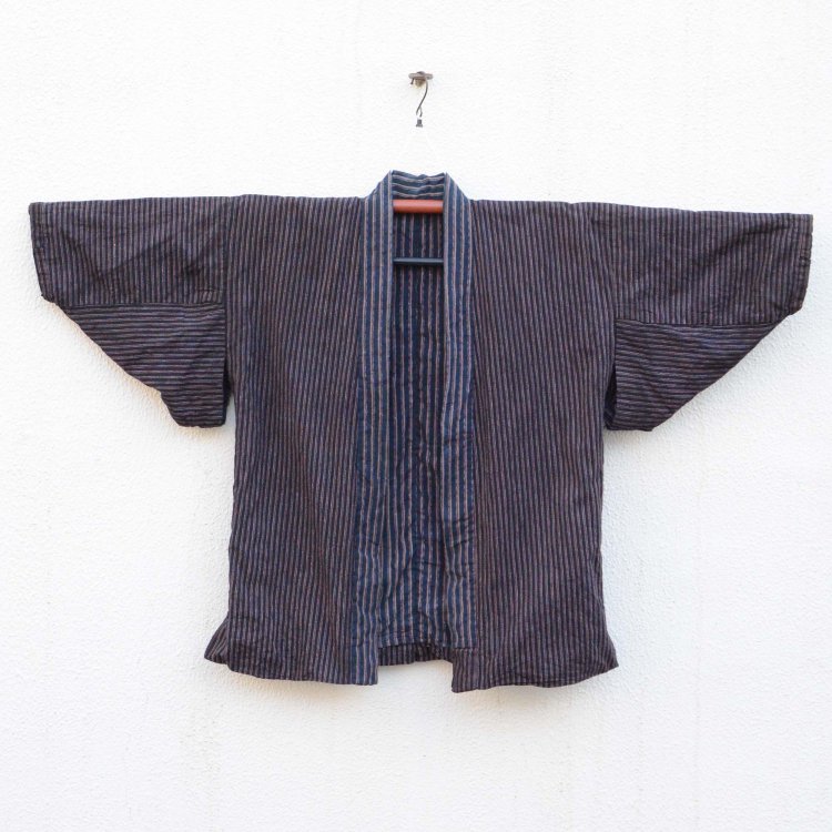  野良着 古着 木綿 着物 縞模様 ジャパンヴィンテージ 昭和 | Noragi Jacket Women Kimono Vintage Japanese Cotton Stripe