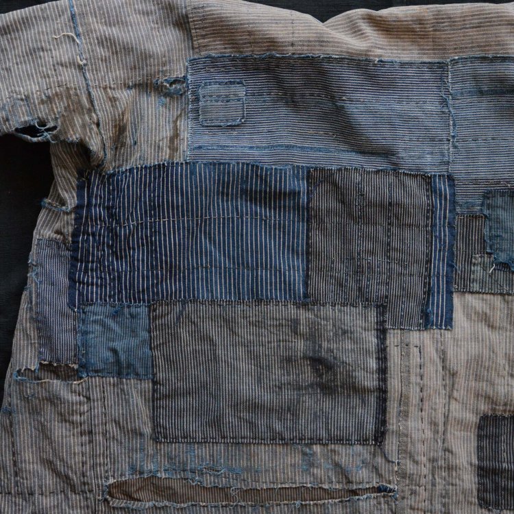 野良着 シャツ 襤褸 つぎはぎ クレイジーパターン ジャパンヴィンテージ 昭和初期 | FUNS | Noragi Shirt Boro Patch  Crazy Patchwork Japan Vintage