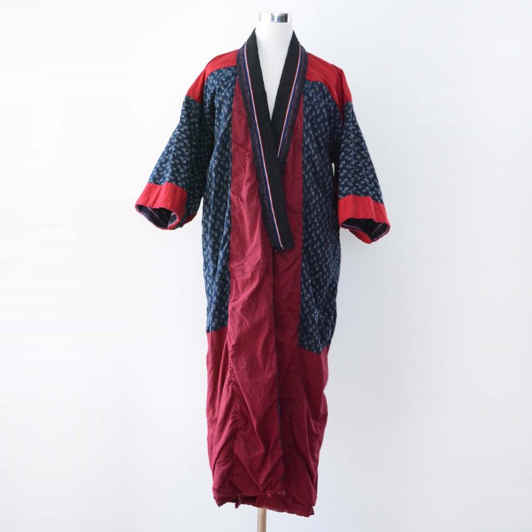  着物 木綿 藍染 井桁絣 クレイジーパターン ジャパンヴィンテージ 昭和 | Kimono Vintage Japanese Indigo Kasuri Fabric Crazy Pattern