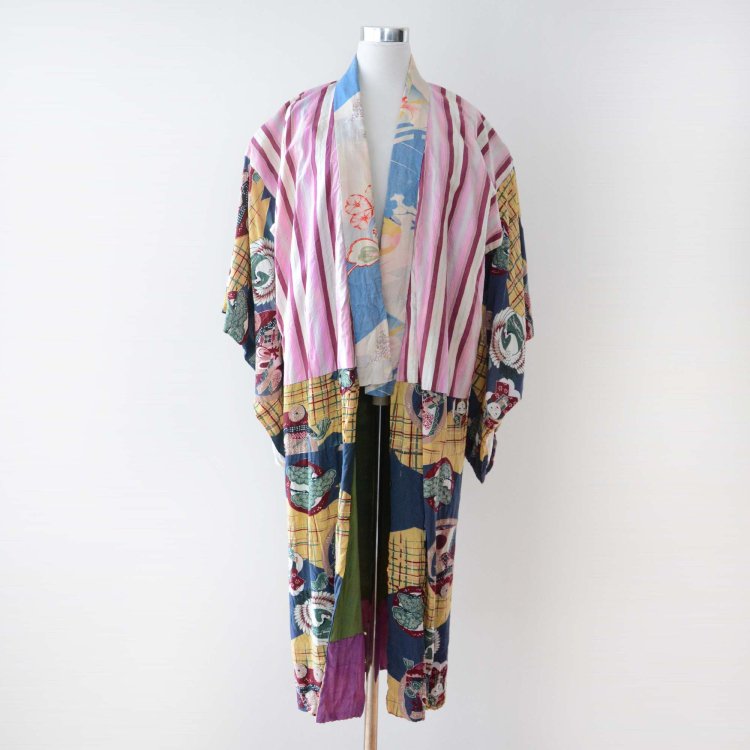  襦袢 着物 クレイジーパターン ジャパンヴィンテージ 縁起物 大正 昭和 | Juban Kimono Long Japan Vintage Crazy Pattern Lucky