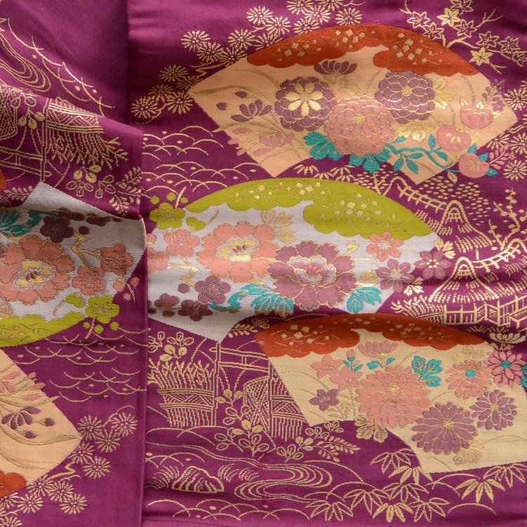 名古屋帯 花柄 和装小物 ジャパンヴィンテージ 昭和 | Nagoya Obi Kimono Belt Japan Vintage