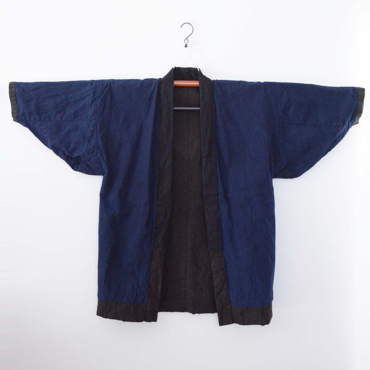  野良着 古着 クレイジーパターン 縞模様 藍染 木綿 ジャパンヴィンテージ | Noragi Jacket Men Crazy Pattern Indigo Stripe Japan Vintage