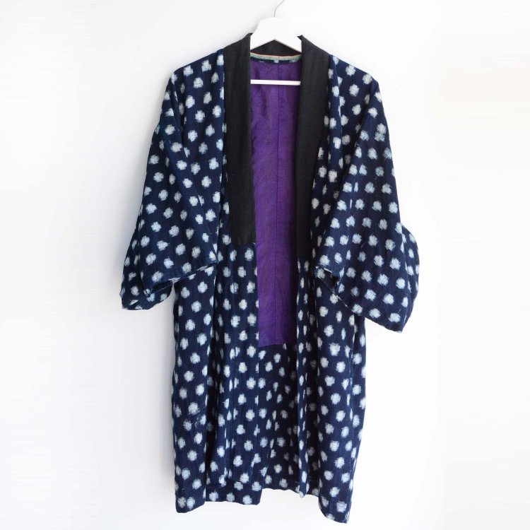 野良着 藍染 絣 雪ん子 着物 木綿 ジャパンヴィンテージ 昭和 古着 | Noragi Jacket Indigo Kimono Kasuri Fabric Cotton Japan Vintage