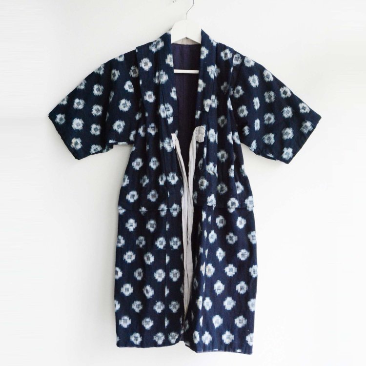 藍染 着物 絣 生地 木綿 古布 子供用 リメイク リペア素材 ジャパンヴィンテージ | Indigo Kimono Kasuri Fabric Cotton Japan Vintage