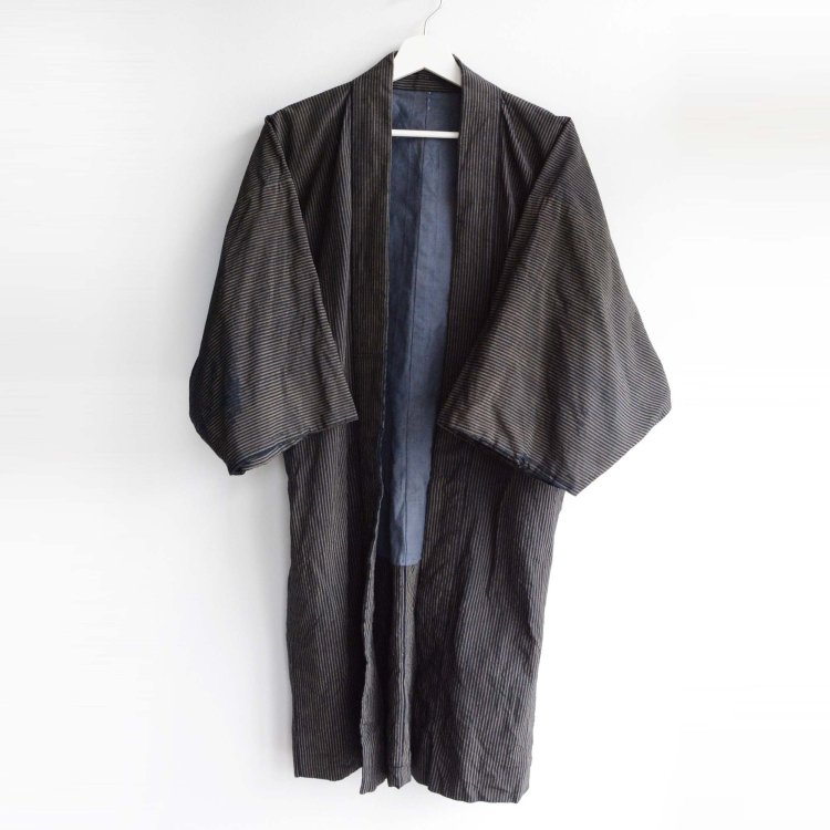 野良着 藍染 縞模様 クレイジーパターン ジャパンヴィンテージ | Noragi Jacket Indigo Kimono Stripe Japan Vintage Crazy Pattern