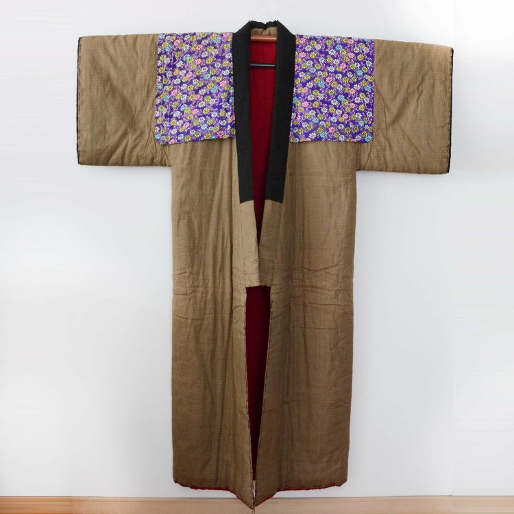 丹前 綿入れ 防寒 着物 半纏 褞袍 掻巻 ジャパンヴィンテージ 昭和レトロ | Tanzen Kimono Japan Vintage Hanten Padded Robe Winter