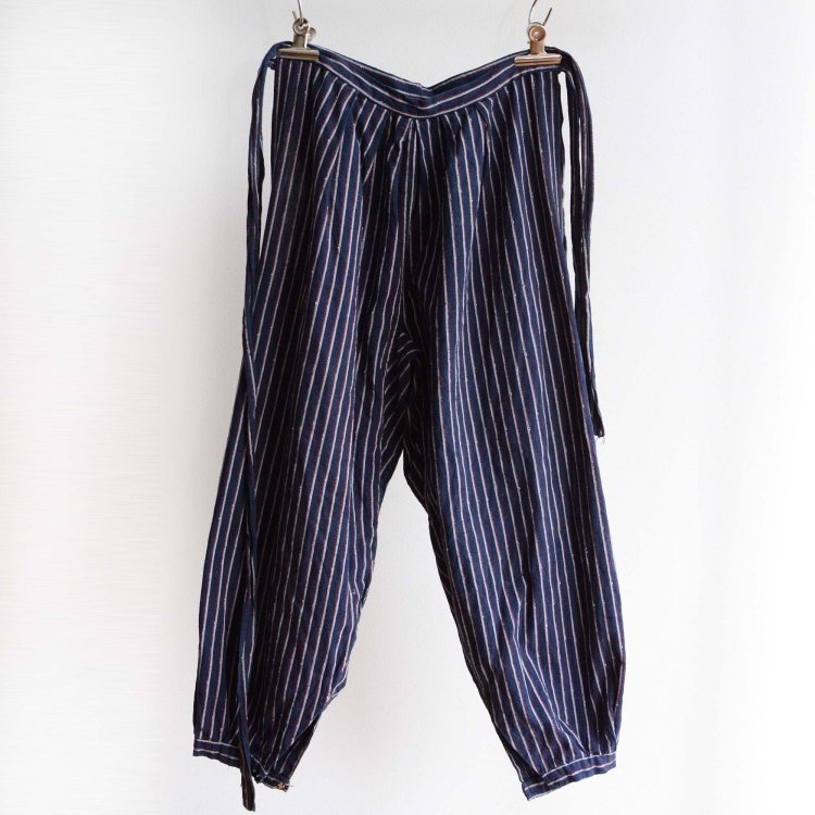 もんぺ 野良着 着物 パンツ 木綿 縞模様 ジャパンヴィンテージ 昭和 | Monpe Kimono Pants Noragi Japan Vintage Cotton Stripe Pattern