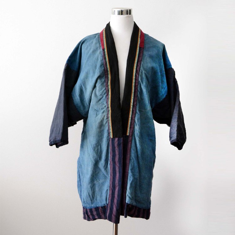 野良着 藍染 クレイジーパターン 木綿 着物 ジャパンヴィンテージ | Noragi Jacket Crazy Pattern Indigo Kimono Cotton Japan Vintage