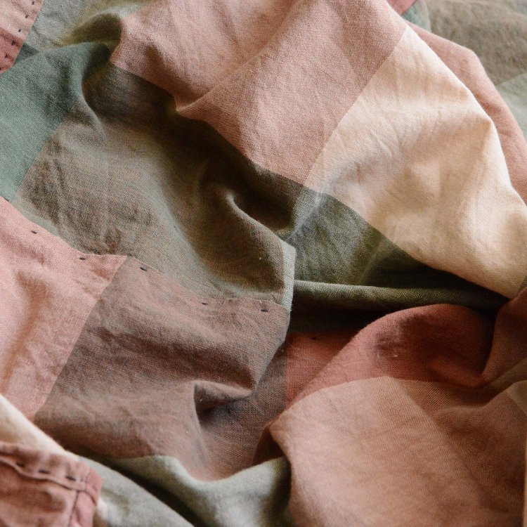 古布 木綿 格子模様 ジャパンヴィンテージ ファブリック テキスタイル 昭和 6幅 | Japanese Fabric Cotton Vintage Old Cloth Textile Boro