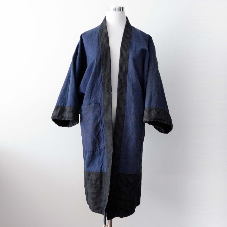野良着 着物 木綿 縞模様 ポケット付き ジャパンヴィンテージ 昭和 | Noragi Jacket Kimono Cotton Stripe Japanese Vintage