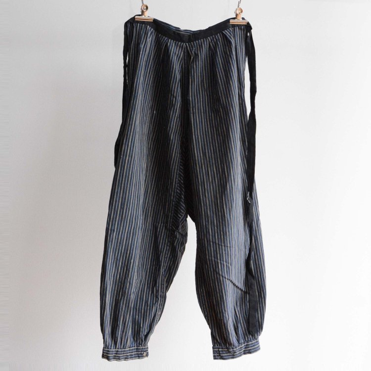 もんぺ 野良着 パンツ 木綿 着物 縞模様 ジャパンヴィンテージ 昭和 | Monpe Noragi Pants Kimono Japan Vintage Cotton Stripe Pattern