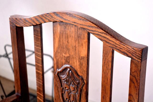 英国製オークアームチェア｜1920sアールデコ×無垢材リペア済