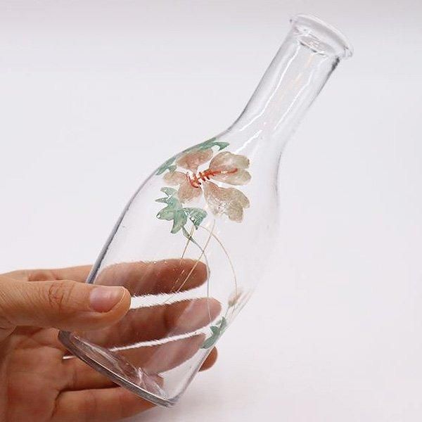 絵付けガラス 徳利 酒器 一輪挿し 大正ガラス 和ガラス 大正ロマン 昭和レトロ 日本製 素朴 古風 かわいい ハイビスカス 扶桑花 扶桑華 Antique Leaves 骨董 アンティーク ヴィンテージに関する情報サイト